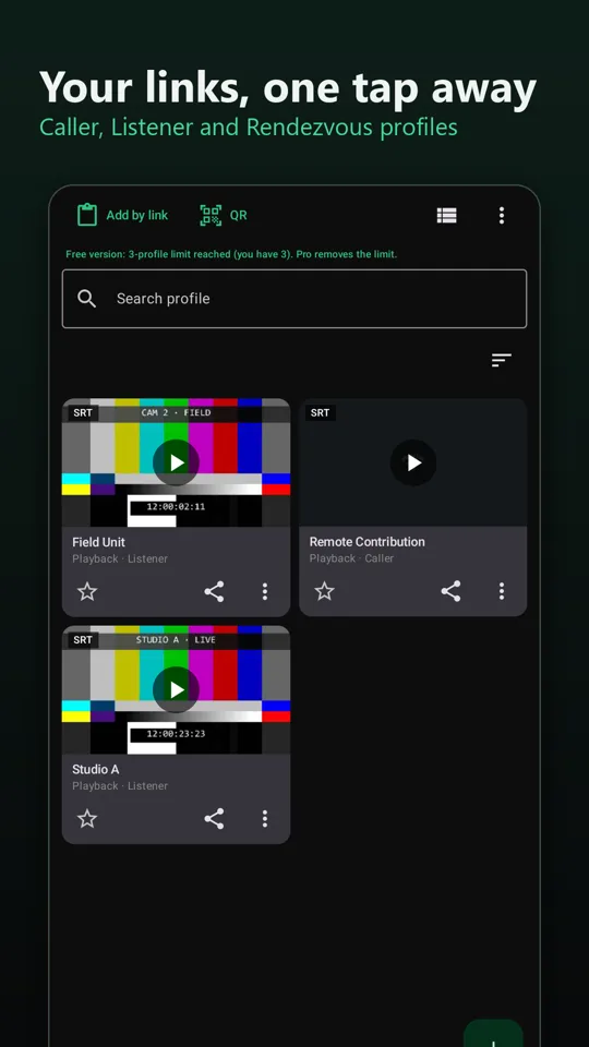 Connection profiles